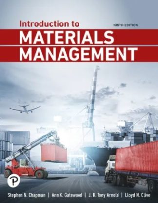Introduction to Materials Management 9th Edition Arnold Test Bank