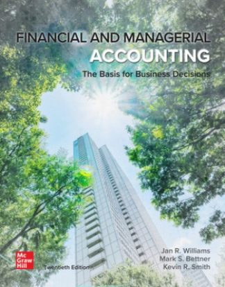 Financial and Managerial Accounting 20th Edition Williams Test Bank